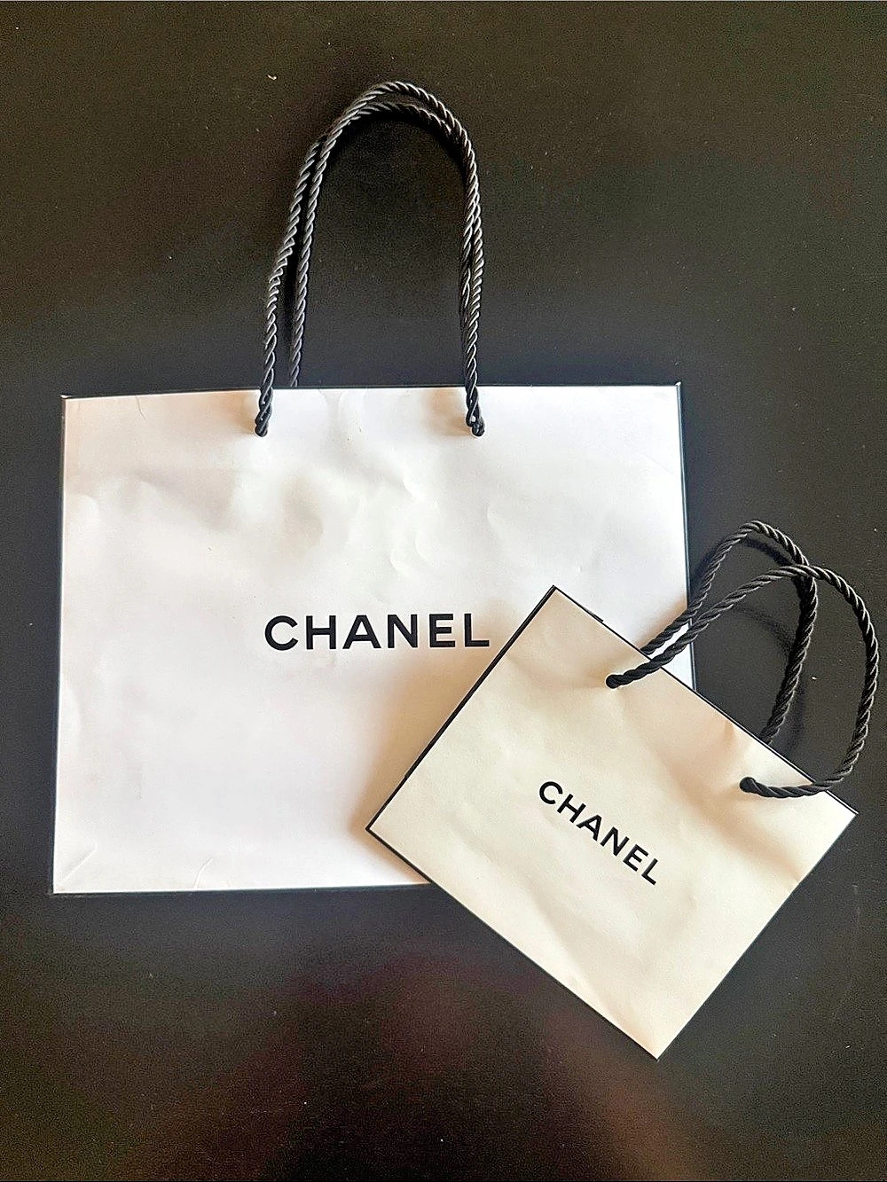 CHANEL Paper Shopping Bags Set White & Beige